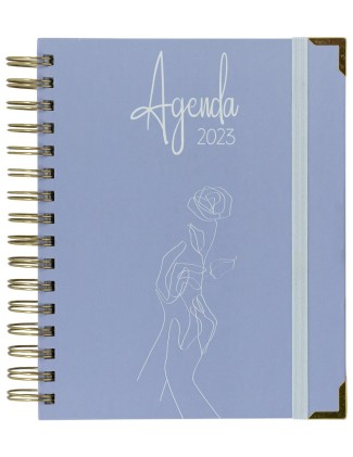 Agenda annuale Sweetcolor 2023 - 2 giorni per pagina - Fogli per appunti - Chiusura in gomma - Angoli in metallo - Leiden Design