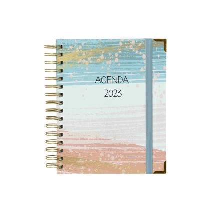 Agenda Annuale Sweetcolor 2023 - 2 Giorni per Pagina - Fogli per Appunti - Chiusura in Gomma - Angoli in Metallo - Ar Design