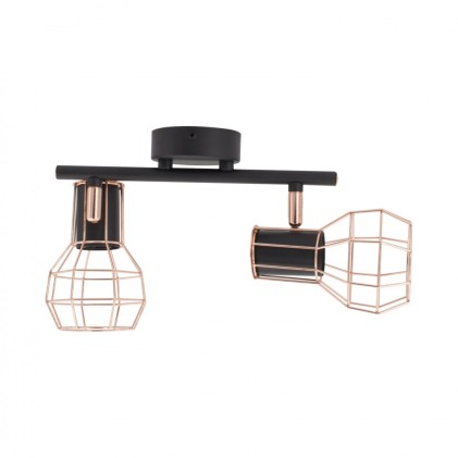 Lampadario Orientabile Lada 2 faretti Nero Rame