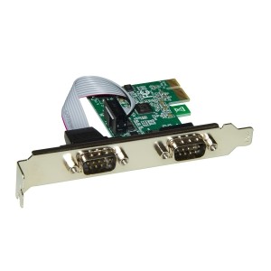 Scheda Pci-E 2 Seriali 9 Poli Staffa Normale E Low Profile