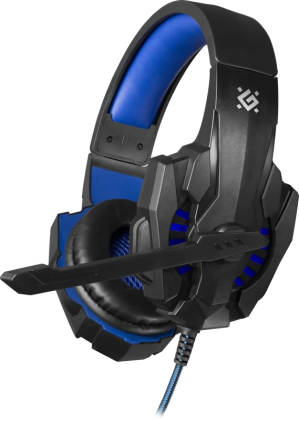 Cuffie da gaming Defender Warhead G-390 nero+blu, cavo 1,8 m