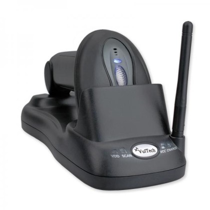 Lettore Pistola Barcode Scanner Laser Wireless Vultech BC-02W con base