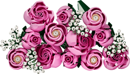 LEGO Botanicals Bouquet di Rose Rosa - Costruzioni per Adulti di Fiori Finti - Include 12 Rose Artificiali e 4 Rametti di Gipsofila per la Decorazione di Casa e Ufficio - Idea Regalo Fai da Te - 10374