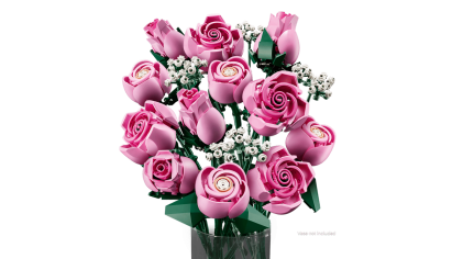 LEGO Botanicals Bouquet di Rose Rosa - Costruzioni per Adulti di Fiori Finti - Include 12 Rose Artificiali e 4 Rametti di Gipsofila per la Decorazione di Casa e Ufficio - Idea Regalo Fai da Te - 10374