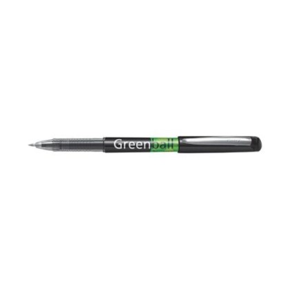 Penna Pilot Greenball a Inchiostro Liquido - Ricaricabile - Realizzata con Plastica Riciclata - Punta Media 0.7mm - Linea 0.35mm - Colore Nero