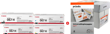 Canon Value Pack nero / ciano / magenta / giallo 067h MCVP + Prindo Universal Papier 2500 fogli