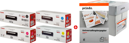 Canon Value Pack nero / ciano / magenta / giallo 731 MCVP + Prindo Universal Papier 2500 fogli