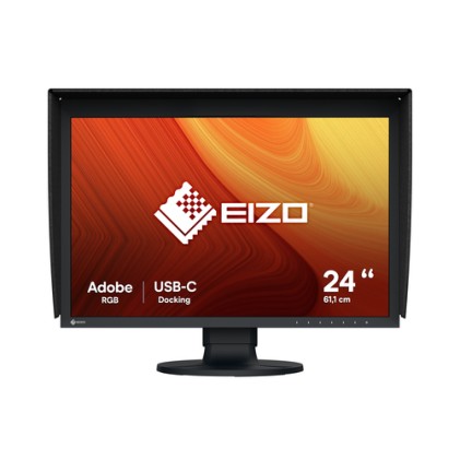 Eizo Monitor 24", 16:10, 1920X1200, Wide Gamut, Ips Lcd, Calibration Sensor, 400 Cd/Sqm, Usb-C (Disp