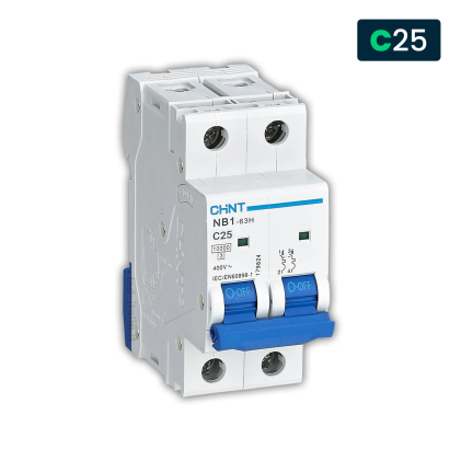 Interruttore Magnetotermico Chint Curva C 2P 2M 10Ka 25A 400V