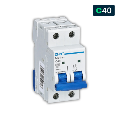 Interruttore Magnetotermico Chint Curva C 2P 2M 6Ka 40A 400V