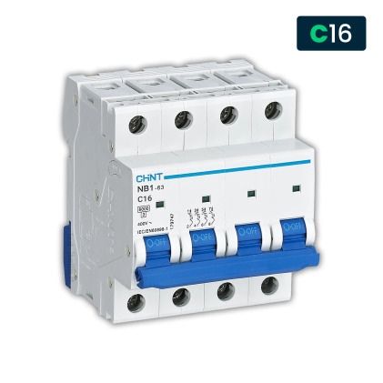 Interruttore Magnetotermico Chint Curva C 4P 4M 6Ka 16A 400V