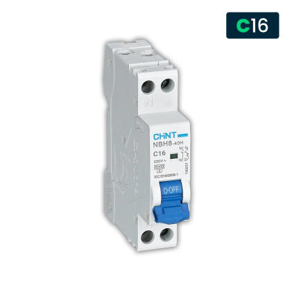 Interruttore Magnetotermico Chint Curva C 1P+N 1M 6Ka 32A 230V