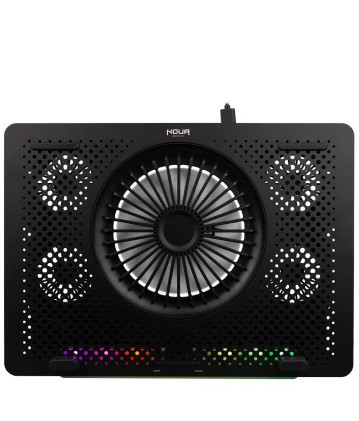 Noua Cooler Pad Aries Per Notebook 15,6 Ventola 140Mm 2*Usb 2.0  Strip Rainbow Con Porta Smartpho