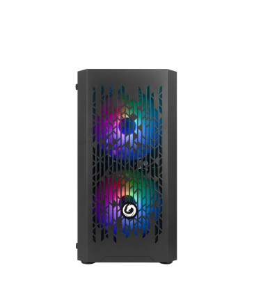 Nuwo Micro Case Atx Blitz R24 0.5Mm Spcc Usb3.0/2.0 3 Fan 12Cm Argb Rainbow Front Mesh Side Glass Ne