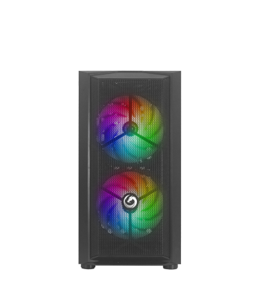 Nuwo Micro Case Atx Blitz R26 0.5Mm Spcc Usb3.0/2.0 3 Fan 12Cm Argb Rainbow Front Mesh Side Glass Ne