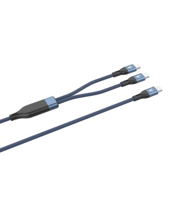 Vultech Cavo Smartphone Type-C A 2 Type-C, 1,2M, 5.0A 100W, Nylon, Blu