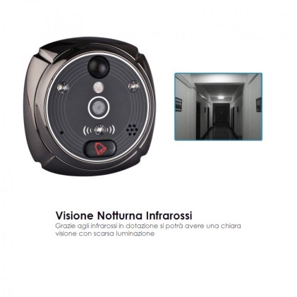 Spioncino Digitale LKM Security Con Schermo Touch Screen Da 3,7 Pollici