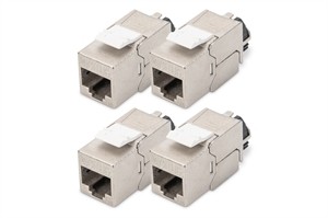 Modulo Keystone Cat 6A, Schermato Con Supporto Dei Cavi Intelligente - 4 Pezzi