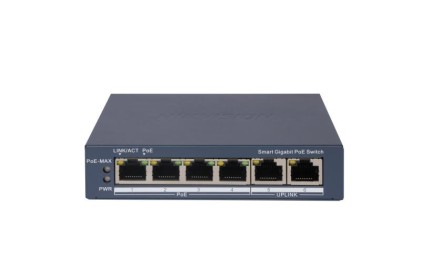 Hikvision Switch L2, Smart Managed, 4 Gigabit Rj45 Poe Ports, 2 Gigabit Rj45 Port, 802.3Af/At, Poe P