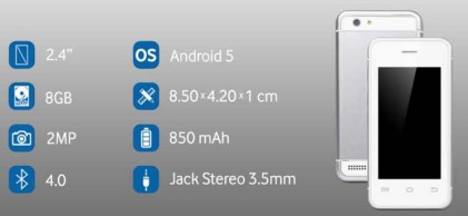 Smartphone Mini My Palmo Silver 2,5" Wi-Fi Bluetooth Android