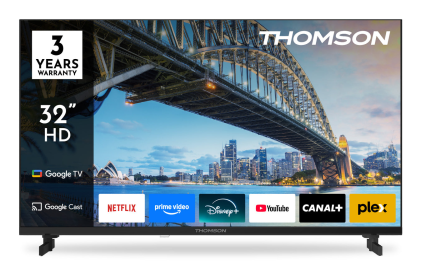 Smart Google TV Thomson 81,3 cm (32") HD Wi-Fi HDR10 Dvb-T2/S2/C Dolby Audio colore Nero