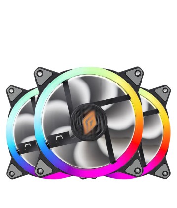 Noua Ventola Lips 120 Rgb 3In1 Pwm Blk Pack 3 Ventole 120Mm Rgb Controller