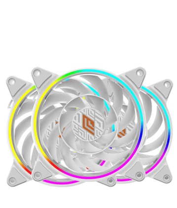 Noua Ventola 120Mm Skiron Kit White (3Fan Argb + Controller Argb) 1200Rpm
