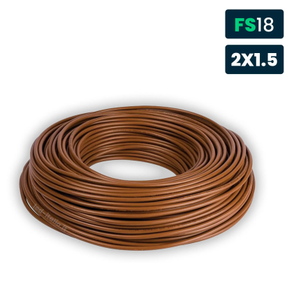 Cavo Bipolare Fs18Or18 450/750V 2X1,5MmІ Marrone
