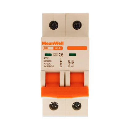 Sezionatore Meanwell 2P 2M 63A Ac 400V Ip20 Iec60947