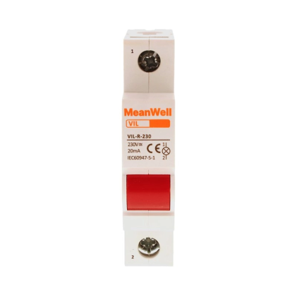 Indicatore Led Rosso Meanwell 1 Polo 1M 230V Ac Ip20 Iec60947