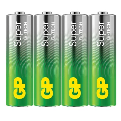 GP Battery Batteria Super Alcalina 1,5V Stilo AA / 15A-2U4 / LR6 (Confezione 4 Pezzi)