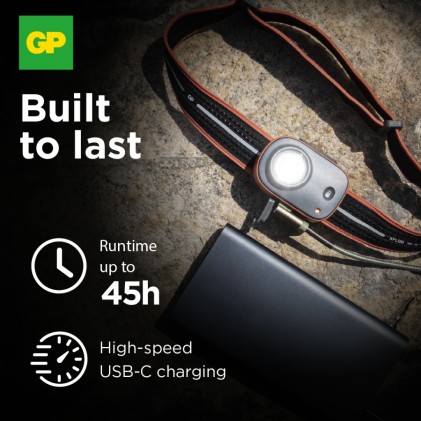 GP Battery Torcia LED Frontale PHR16 300LM Ricaricabile USB-C