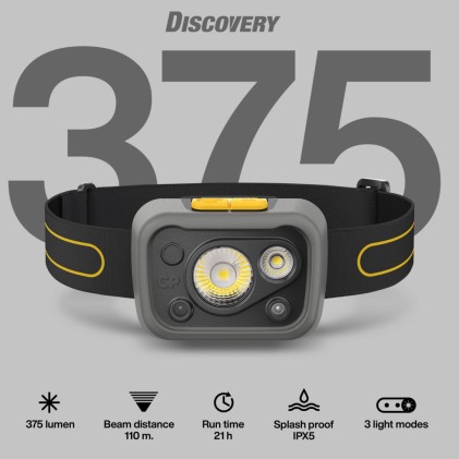 GP Battery Lampada Frontale LED 375LM con 3 Batterie AAA Inclusi