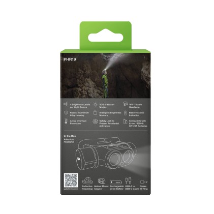 GP Battery Torcia LED Frontale PHR19 1200LM Ricaricabile USB-C con 3 Batterie Mini Stilo AAA