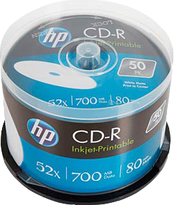 HP CRE00017 CD-R 80Min/700MB/52x Cakebox (50 Disc)