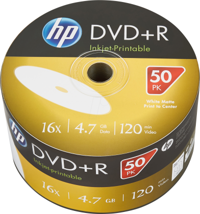 HP DRE00070WIP DVD+R 4.7GB/120Min/16x Bulk Pack (50 Disc)
