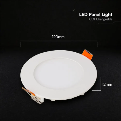 V-TAC PRO Mini Pannello LED Chip CREE 6W Rotondo da Incasso CCT Bianco