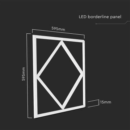 V-TAC Pannello LED 64W Incasso Geometrico con Driver Lifud Esterno 600x600mm 6500K