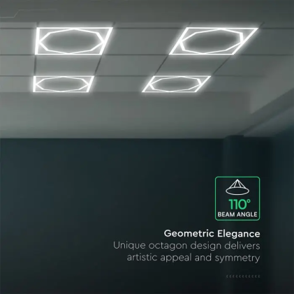 V-TAC Pannello LED 72W Ottagonale Incasso Driver Esterno 600x600mm 6500K