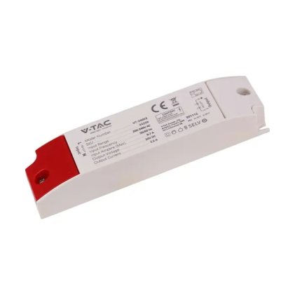 V-TAC Alimentatore in Plastica 60W 24V 2.5A con 1 Uscita Bianco 220x41x30mm IP44