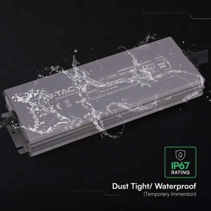 V-TAC Alimentatore LED in Metallo 300W 12V 25A con 1 Uscita 244x80x29mm IP67