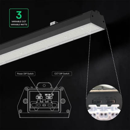 V-TAC Campana Industriale Lineare Chip LED CREE 240W 160LM/W Driver Sosen Nera 1060mm CCT IP65