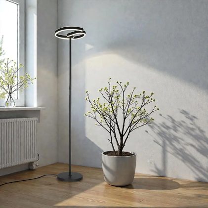 V-TAC Piantana LED 25W Cablata Decorativa in Metallo Nera Opaca H1420mm 4000K