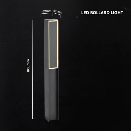 V-TAC Paletto LED da Giardino 24W Quadrato 800mm Grigio 3000K IP54