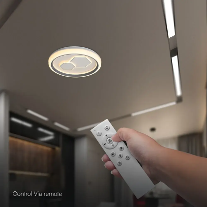 V-TAC Lampadario LED 60W Rotondo Decorativo con Telecomando RF Bianco/Grigio CCT Dimmerabile