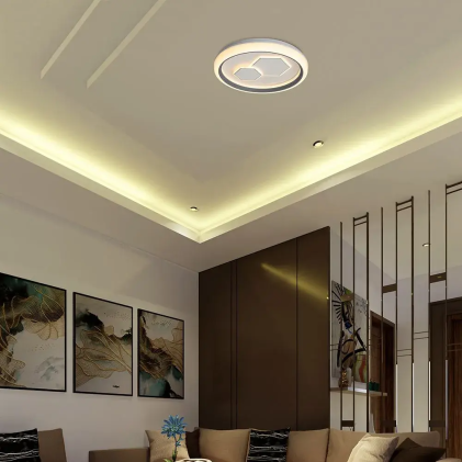 V-TAC Lampadario LED 60W Rotondo Decorativo con Telecomando RF Bianco/Grigio CCT Dimmerabile