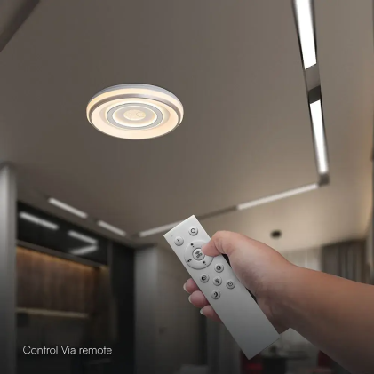 V-TAC Lampadario LED 60W Rotondo Decorativo con Telecomando RF Bianco CCT Dimmerabile