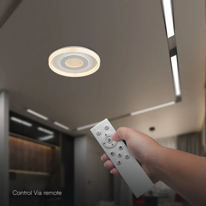 V-TAC Lampadario LED 80W Rotondo Decorativo con Telecomando RF Bianco CCT Dimmerabile