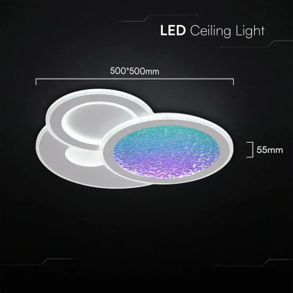 V-TAC Lampadario LED 80W Decorativo con Telecomando Bianco CCT Dimmerabile