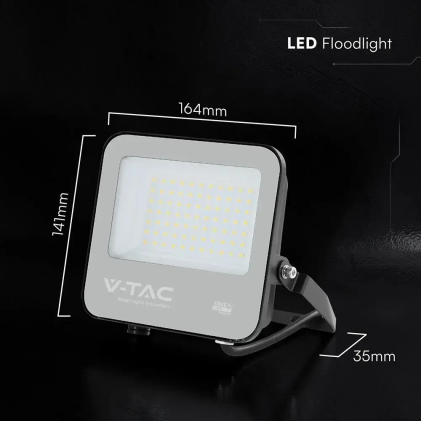 V-TAC PRO Faro LED SMD Chip CREE 50W 185LM/W Nero 4000K IP65